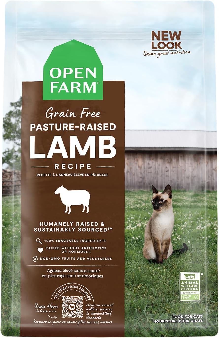 Open Farm, Grain Free Dry Cat Food, High-Protein Kibble for a Complete & Balanced Diet, Non-GMO Fruits & Vegetables, Prebiotic Fibers to Support Digestion, Catch-of-The Season Whitefish, 4lb Bag | All Life Stages, High Protein, Prebiotic Fibers, 100% Tra…