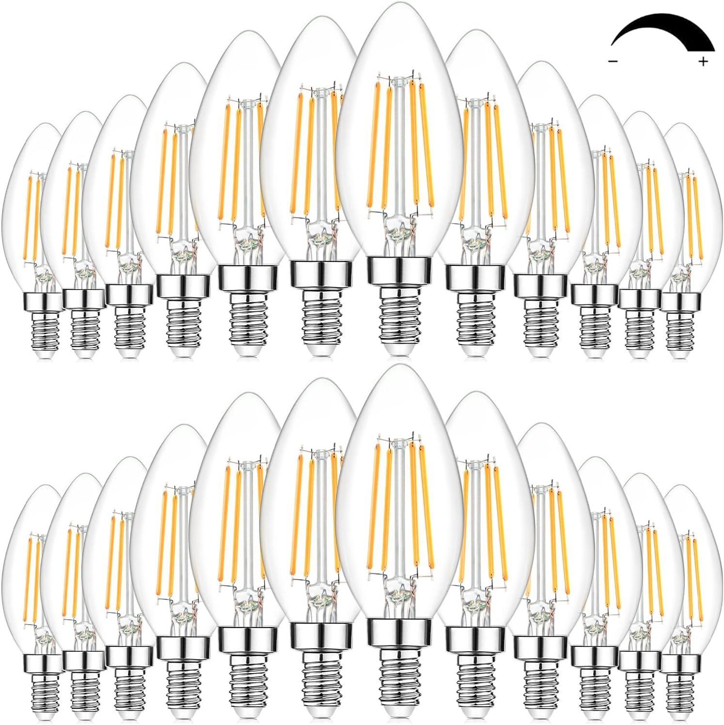 BesLowe 12-Pack Dimmable E12 LED Candelabra Bulbs 60W Equivalent, 2700K
