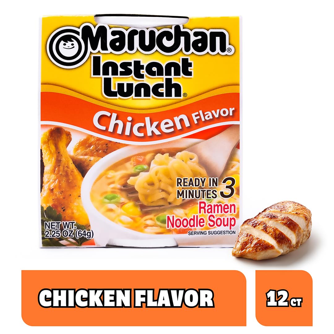Maruchan Instant Lunch Ramen Noodles, Cheddar Cheese Flavor – Japanese-Style Instant Noodle Soup, Easy Meal Ready in 3 Minutes – 2.25 Oz. (12 Pack)