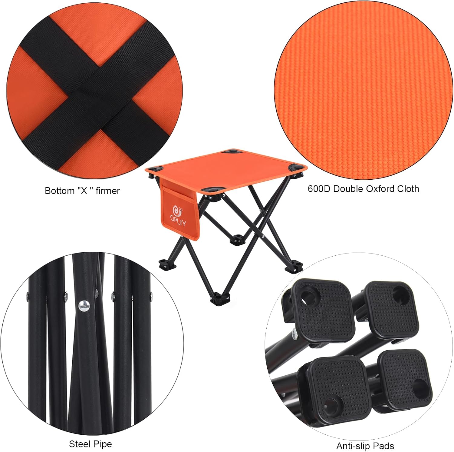 Opliy Camping Stool, Folding Small Chair Portable Camp Stool for Camping Fishing Hiking Gardening and Beach, Camping Seat with Carry Bag (Blue-Leaf)