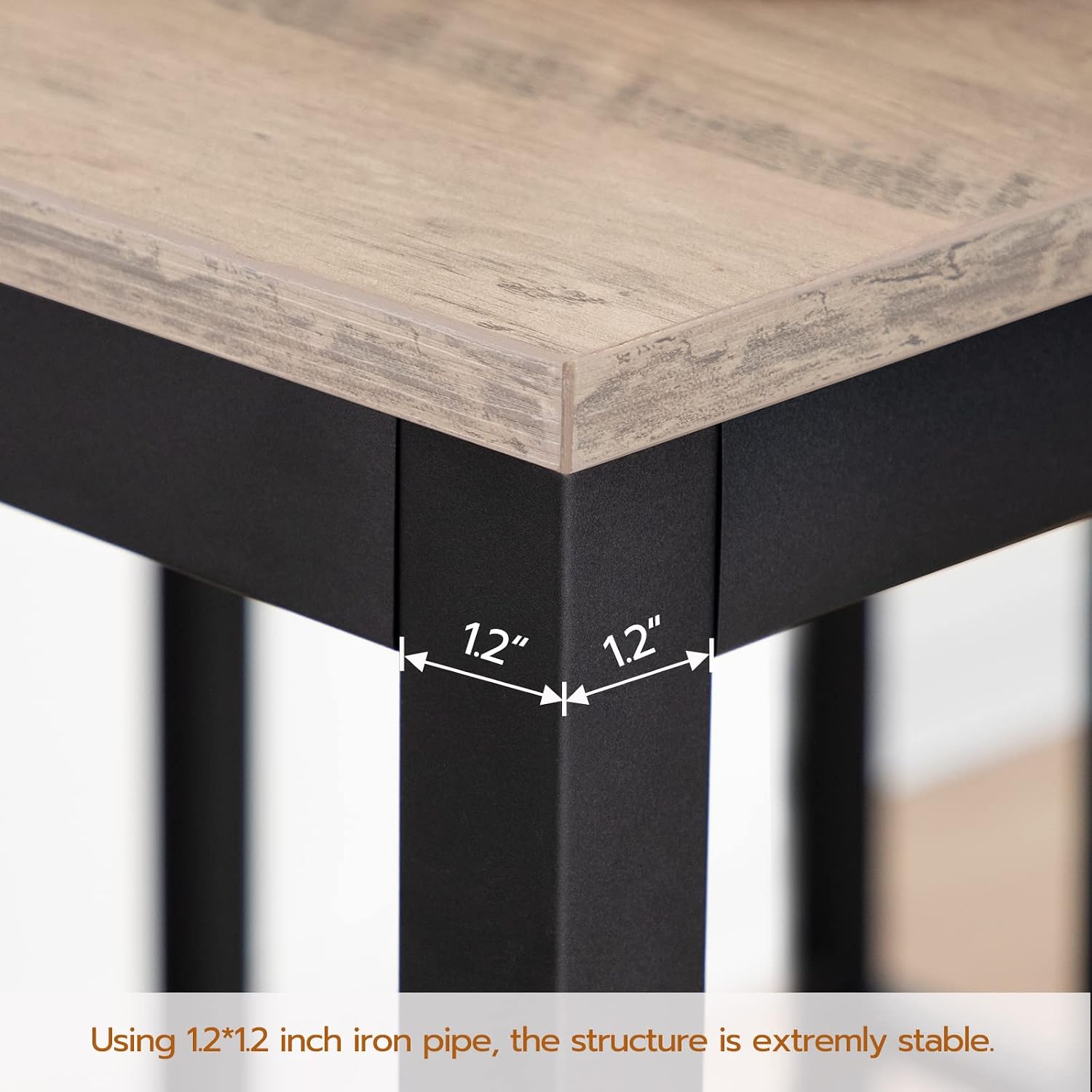 HOOBRO Bar Table and Chairs Set, 47.2” Rectangular Pub Table with 2 Stools for Small Space, 3-Piece Breakfast stools Set, Sturdy Metal Frame