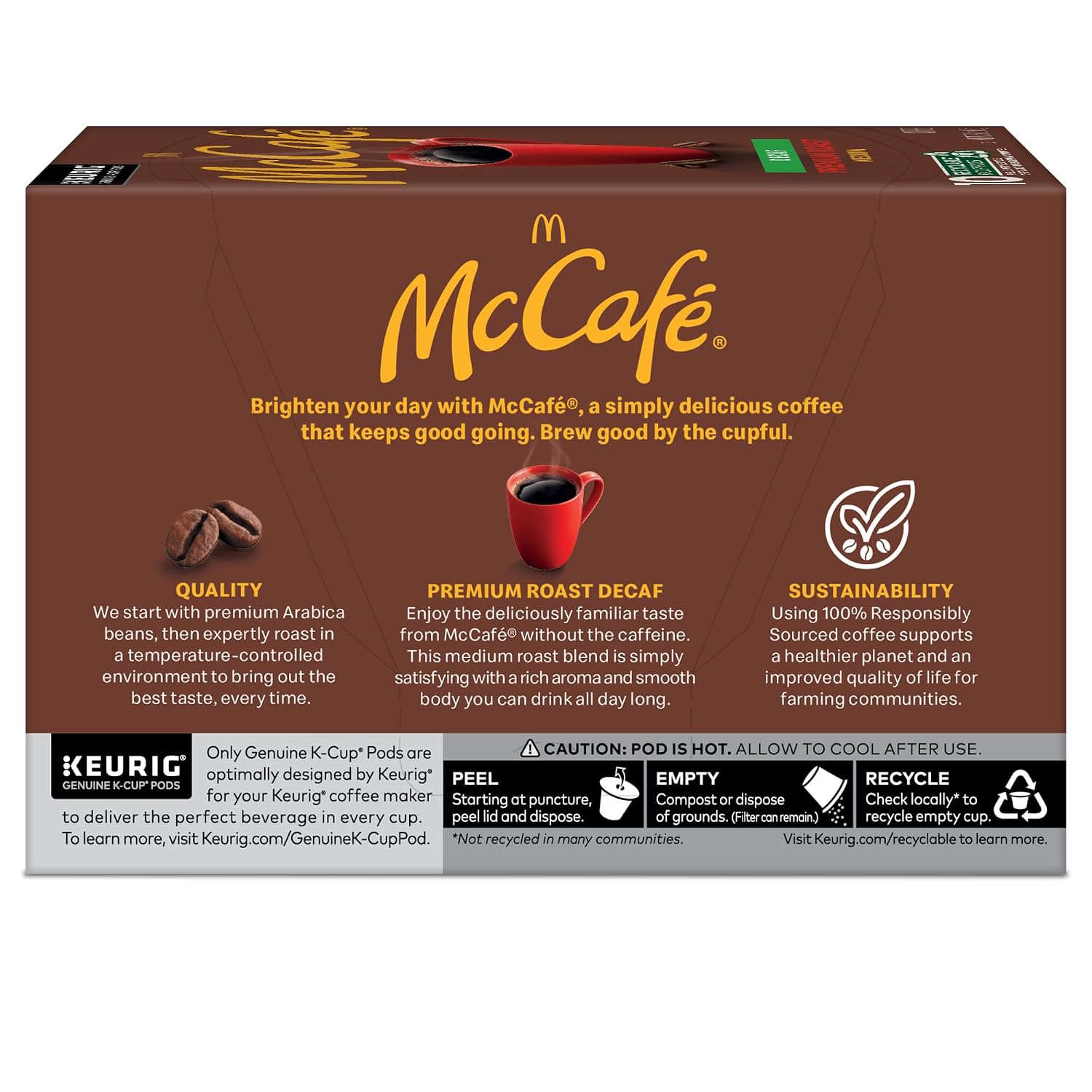McCafe Premium Roast Decaf Coffee, Single Serve Keurig K-Cup Pods, Decaffeinated, 96 Count (4 Packs of 24)