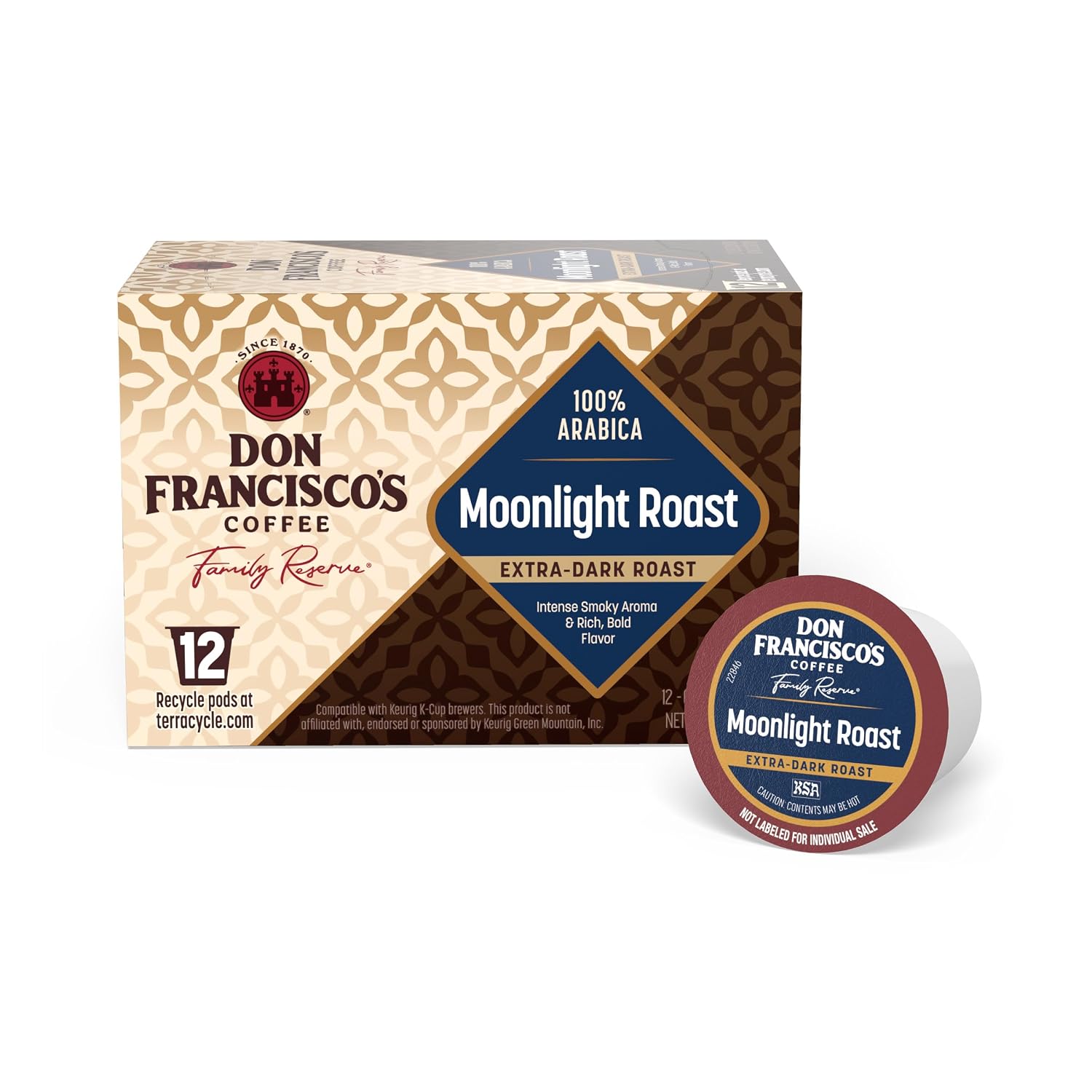 Don Francisco's Kona Blend Single Serve Coffee Pods, Medium Roast, 24ct | Compatible with Keurig Coffee Pod Brewers, 100% Arabica Coffee, Convenient Single Serve Brewing, Fresh Brew in Every Cup