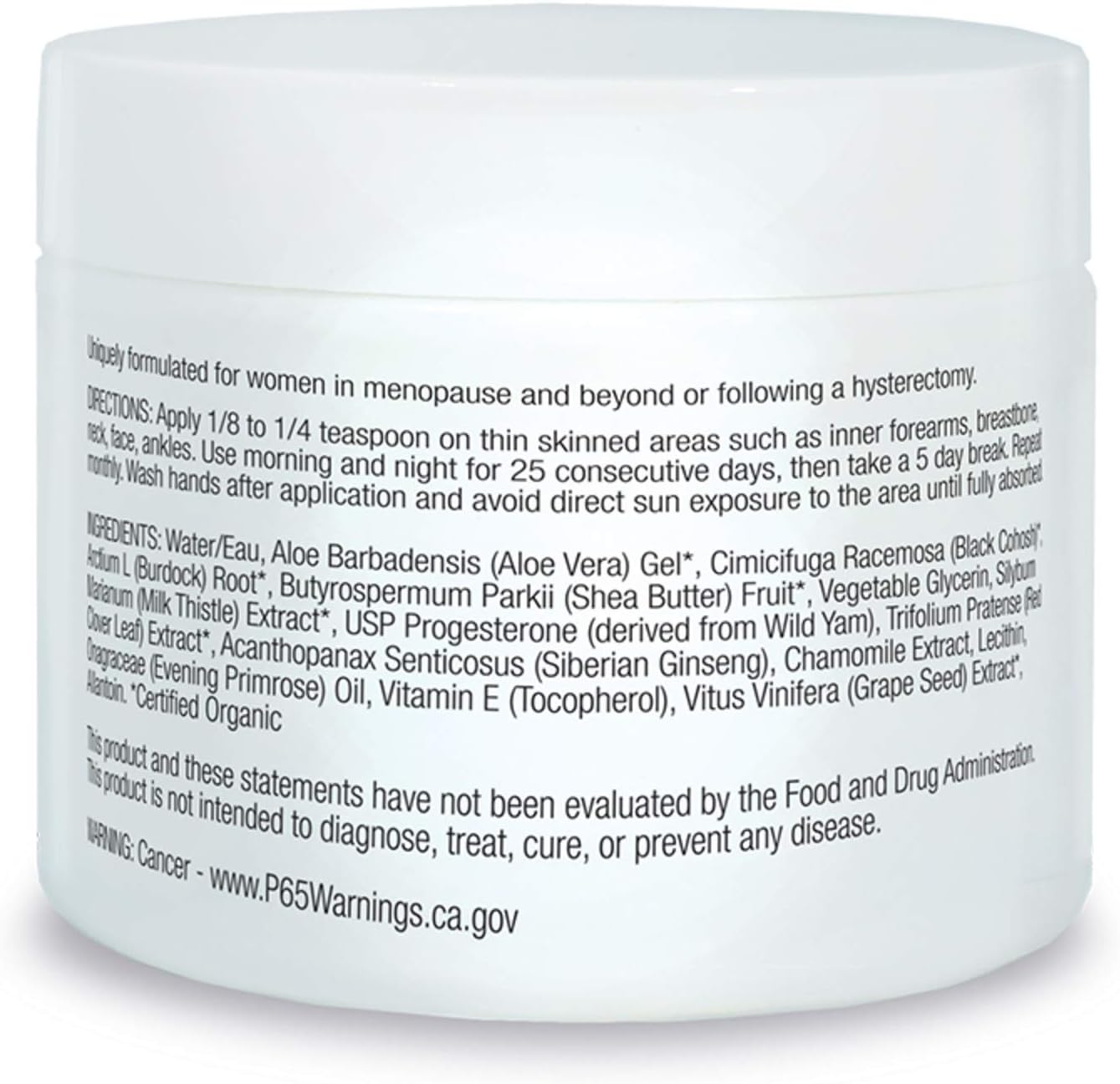 Balance Plus Therapy Organic USP Progesterone Cream Phytoestrogens 3.3 oz