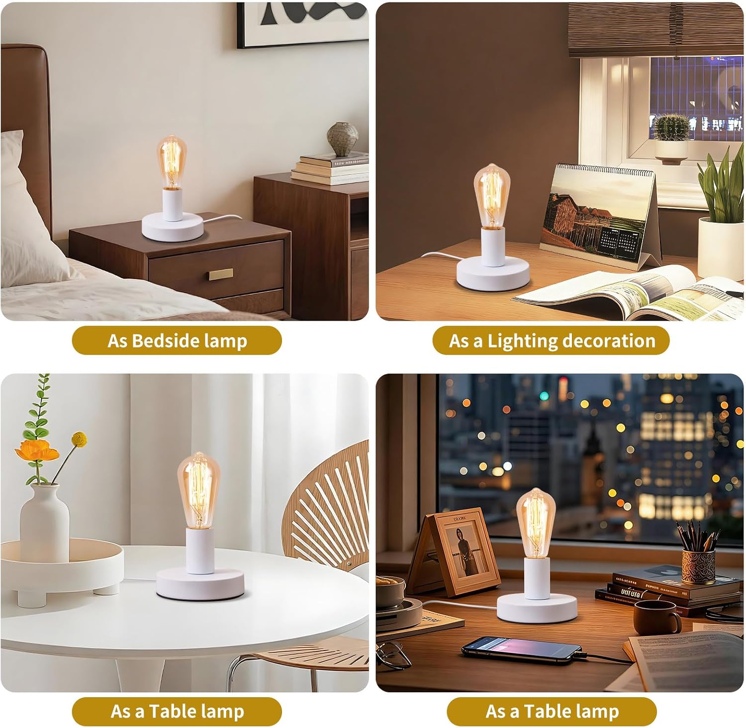 Industrial Table Lamp Base E26/E27 Ceramic Base Holder