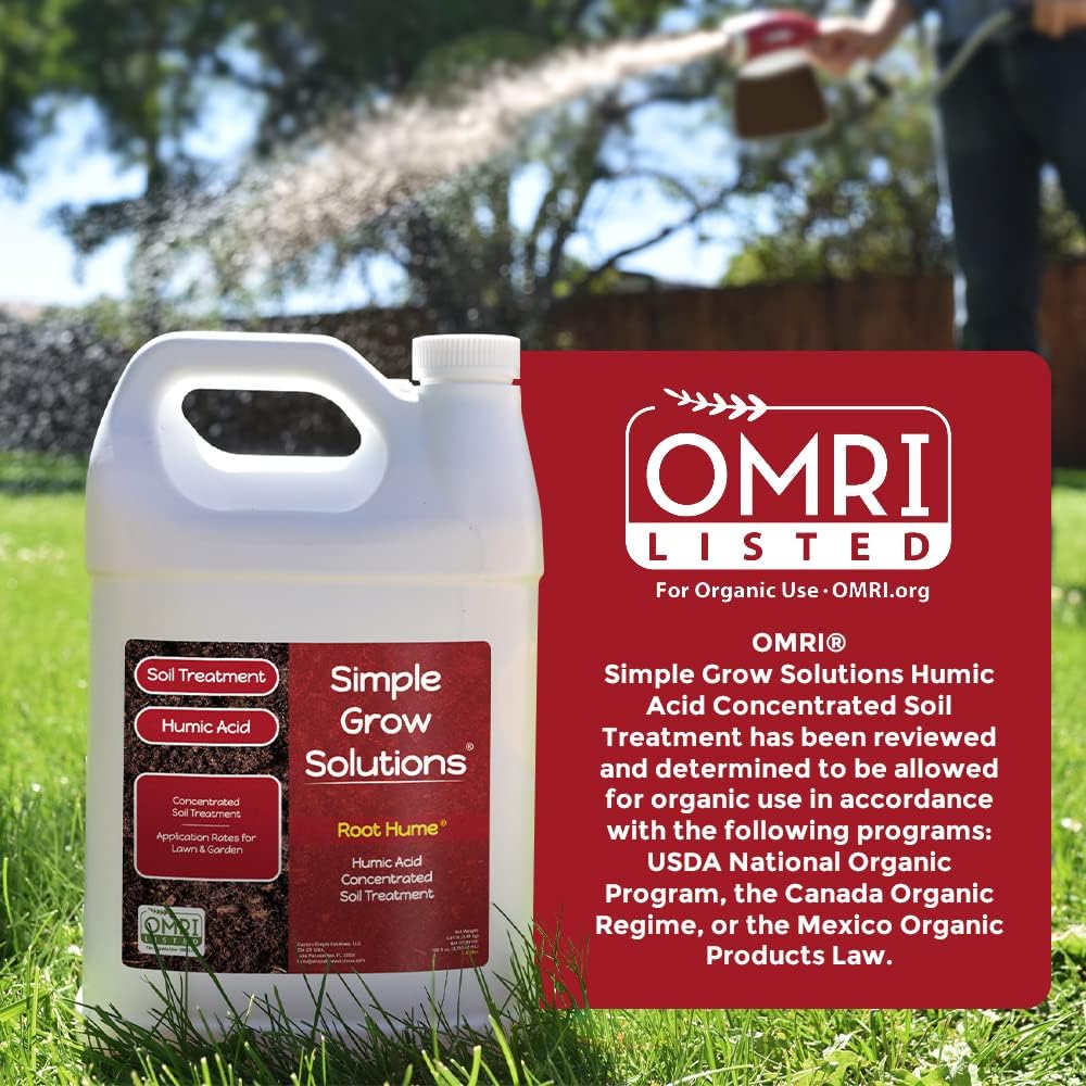 Raw Organic Soil Conditioner- Root Hume- Simple Grow Solutions- Natural Plant & Lawn Treatment- Nutrient Food Enhancer- Concentrated Liquid Humic - Grass, Tomatoes, Citrus, Flowers, Vegetables