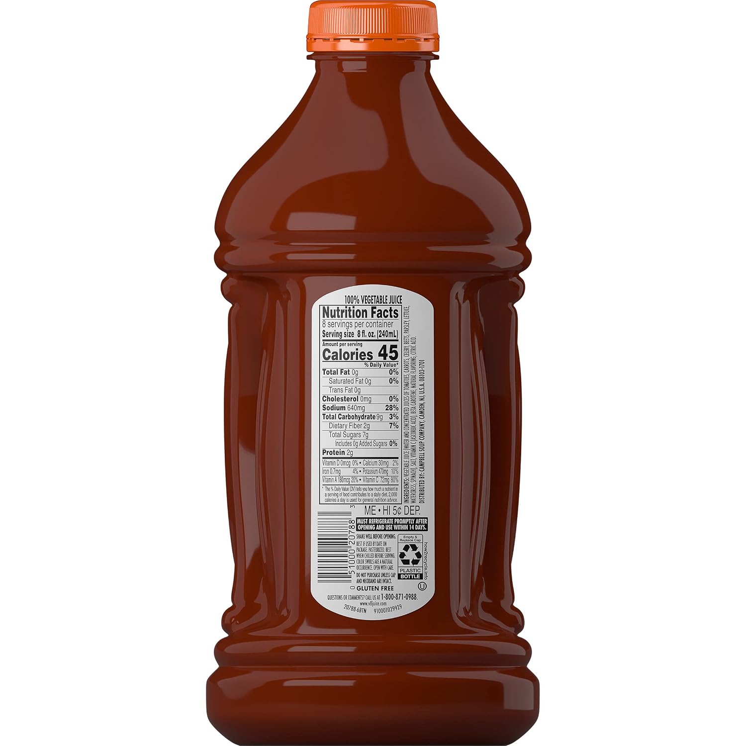 V8 Original 100% Vegetable Juice, 12 fl oz Bottle (12 Pack)