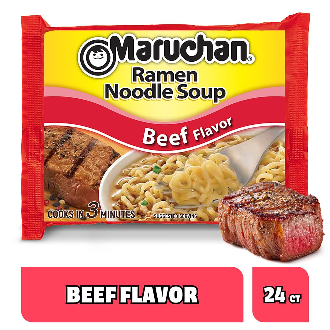 Maruchan Ramen Noodle Soup, Pork Flavor – Japanese-Style Instant Noodles, Quick & Easy Meal for Kids, Students & Busy Families – 3 Oz. (24 Pack)