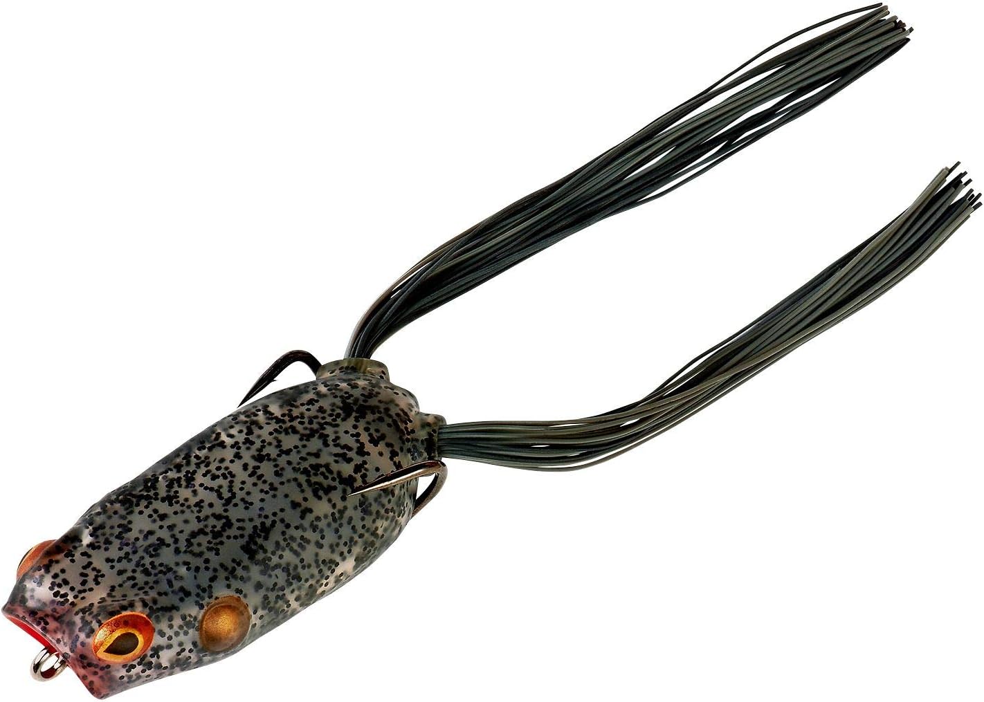 BOOYAH Poppin' Pad Crasher Topwater Bass Fishing Hollow Body Frog Lure with Weedless Hooks