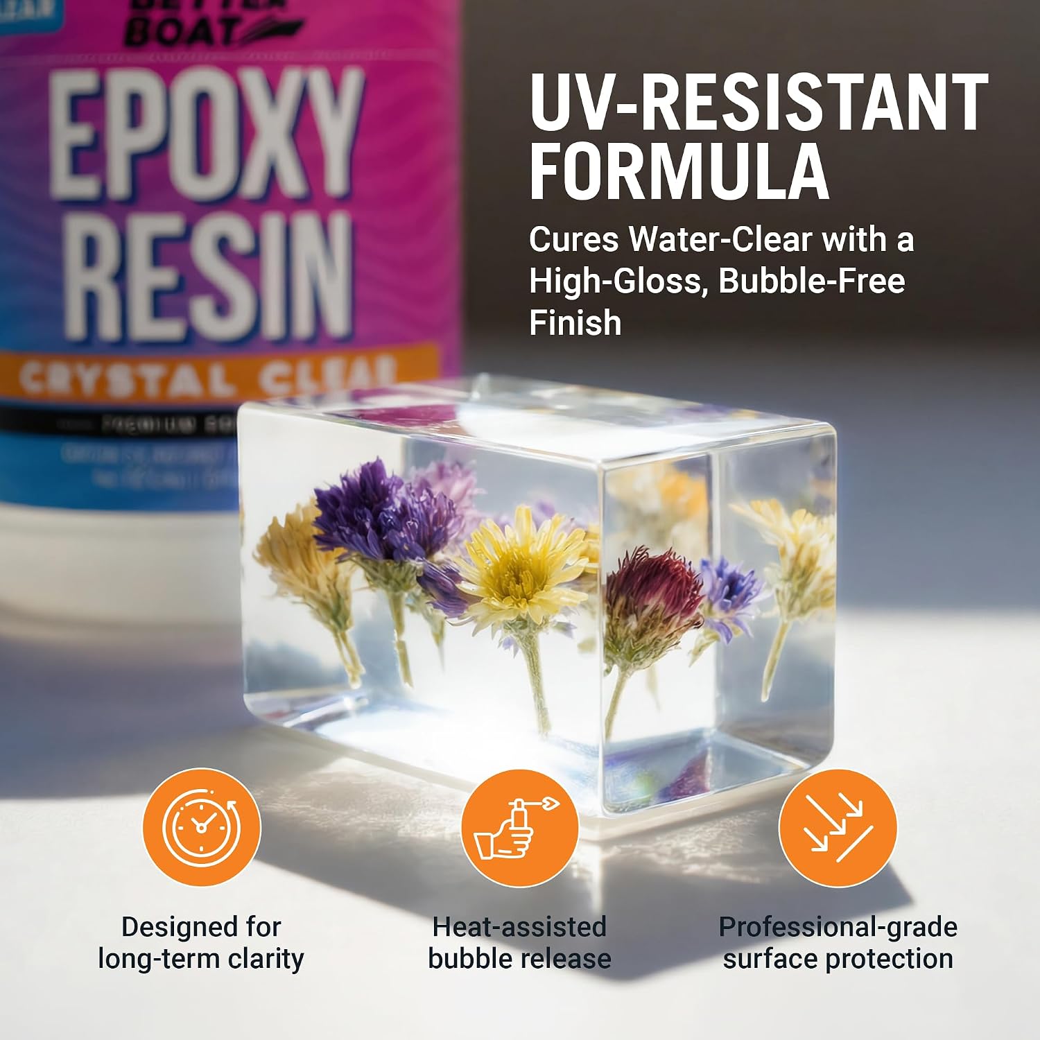 Epoxy Resin Crystal Clear 1 Gallon Kit, 2 Part High Gloss UV Resistant
