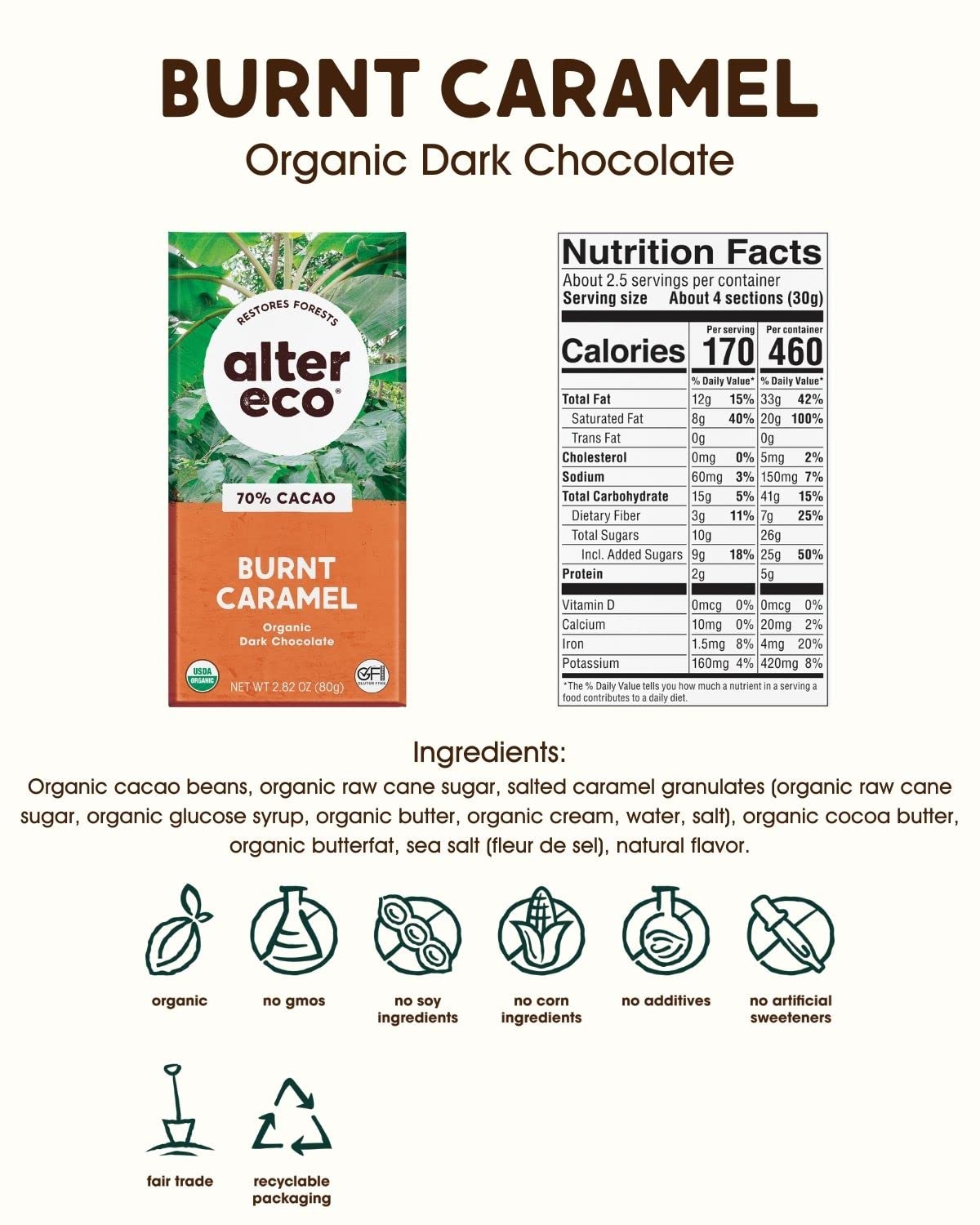 Alter Eco | Dark Chocolate Bars | Pure Dark Cocoa, Fair Trade, Organic, Non-GMO, Gluten Free (Brown Butter)