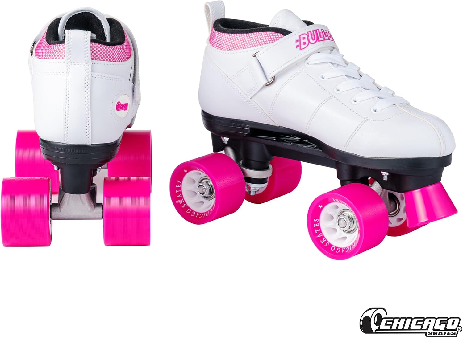 Chicago Skates Bullet Speed Roller Skates – Adjustable Quad Roller Skates Women Men, Durable Skates, Top Performance with Front Stopper, 62mm Urethane Wheels, Low-Cut Ankle Boot, Indoor Outdoor Toys