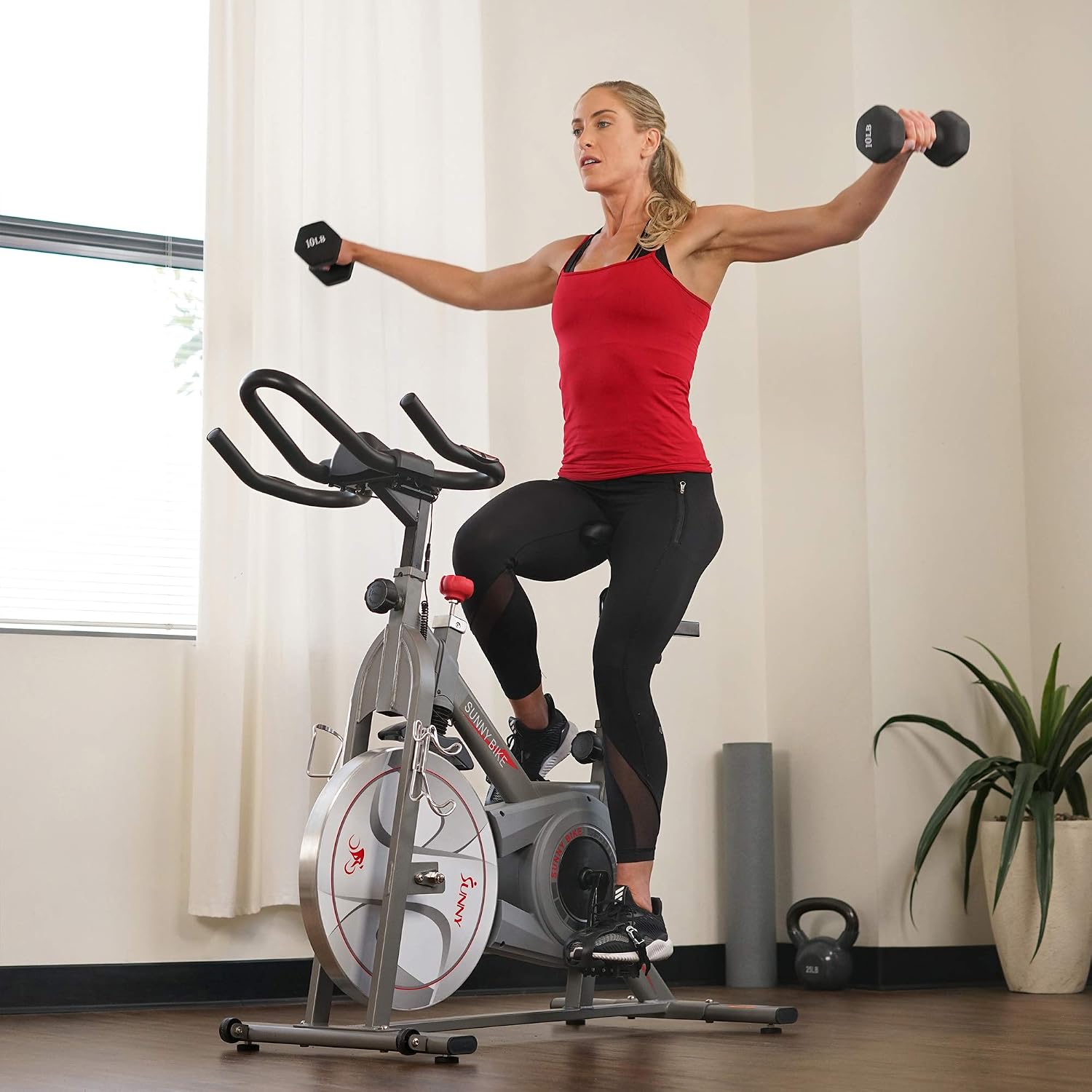 Sunny Health & Fitness Magnetic Exercise Bike for Indoor Cycling