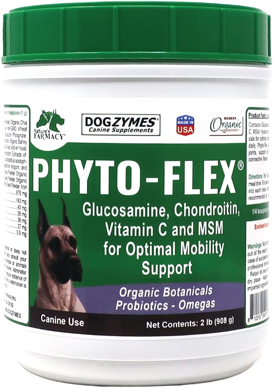Dogzymes Phyto Flex - Glucosamine, Chondroitin, MSM and Hyaluronic Acid… (2 Pound)