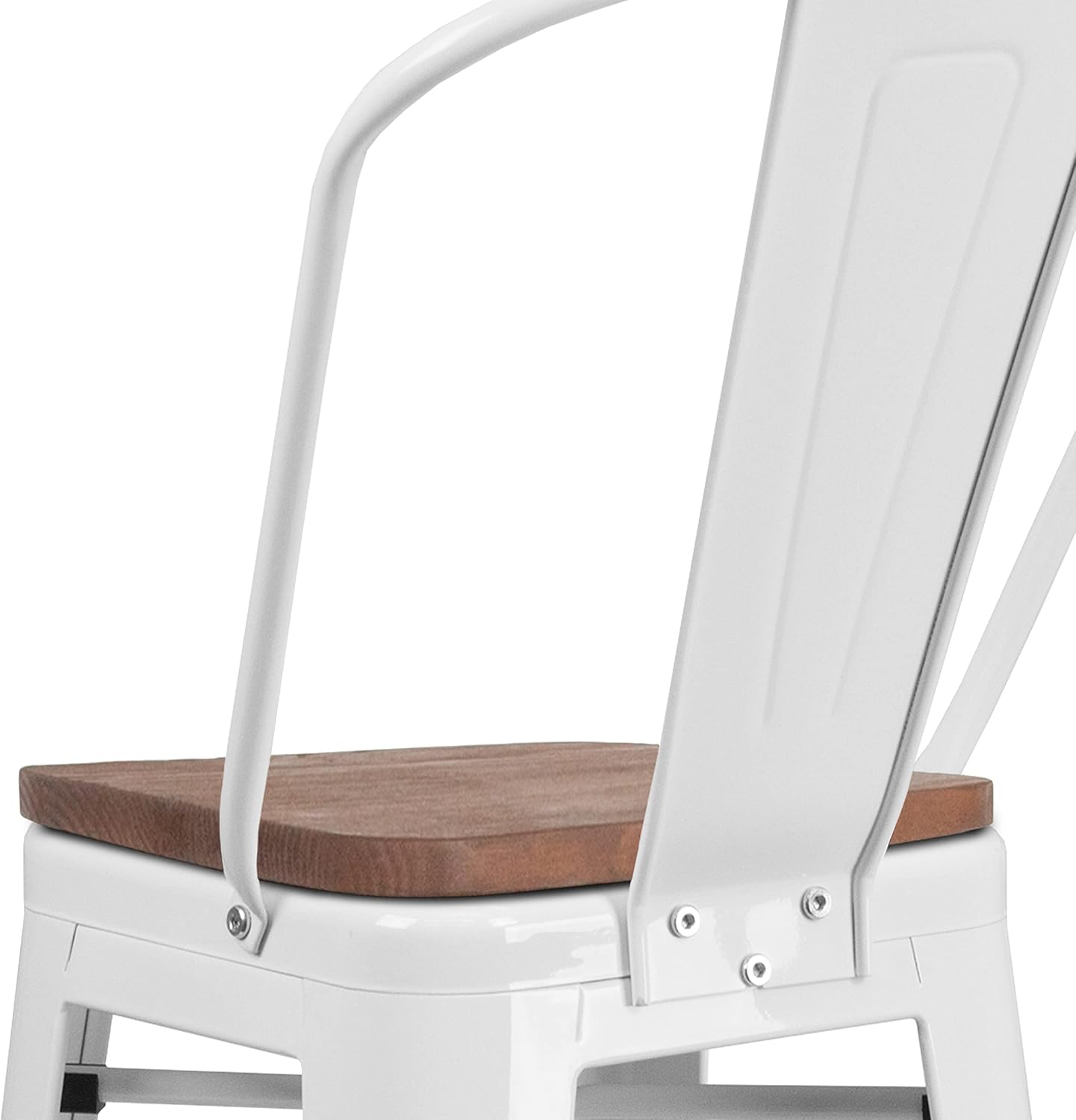 Flash Furniture 30 in Metal Barstool with Back, Blue | Commercial Grade, Removable Back, Indoor/Outdoor Use