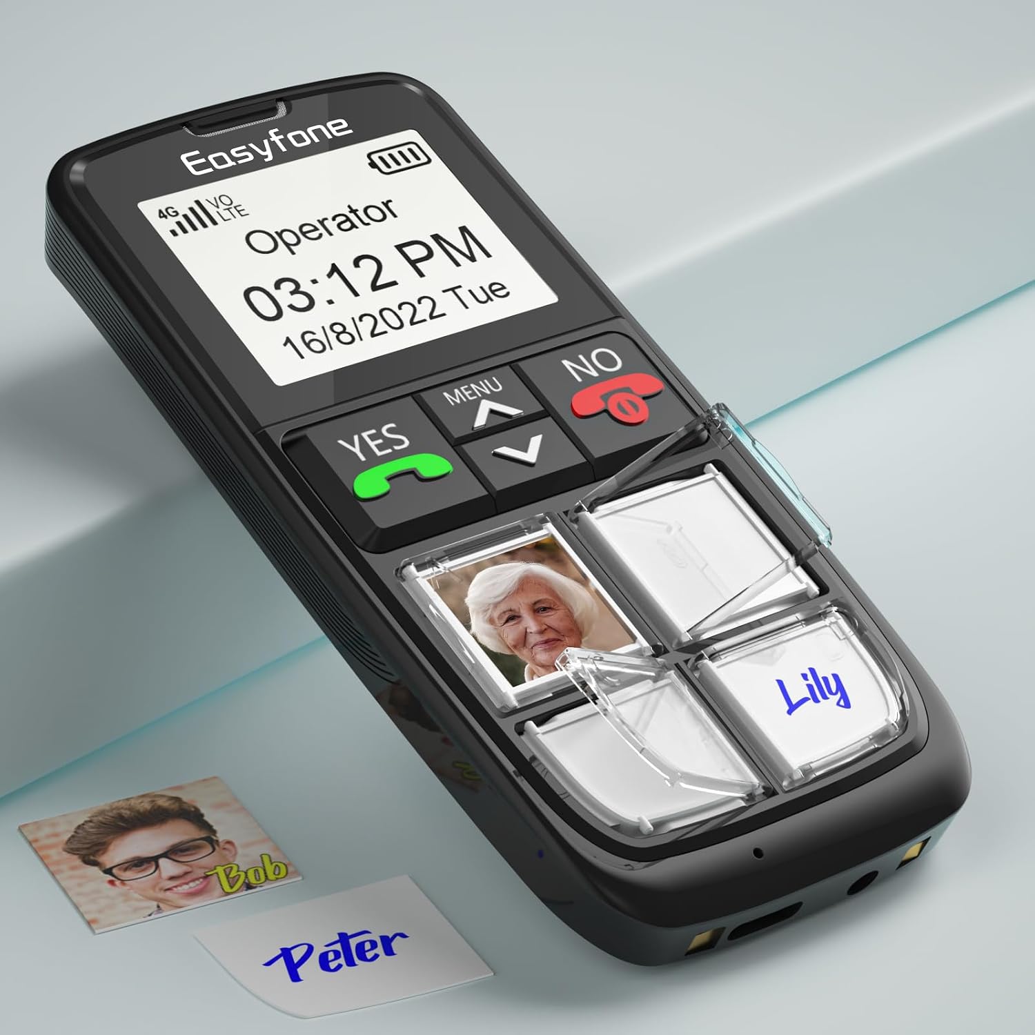 Easyfone Prime-T6 4G Picture Button Cell Phone for Seniors | Easy-to-use | Clear Sound | SOS Button | Easy Charging Dock | SIM Card Included
