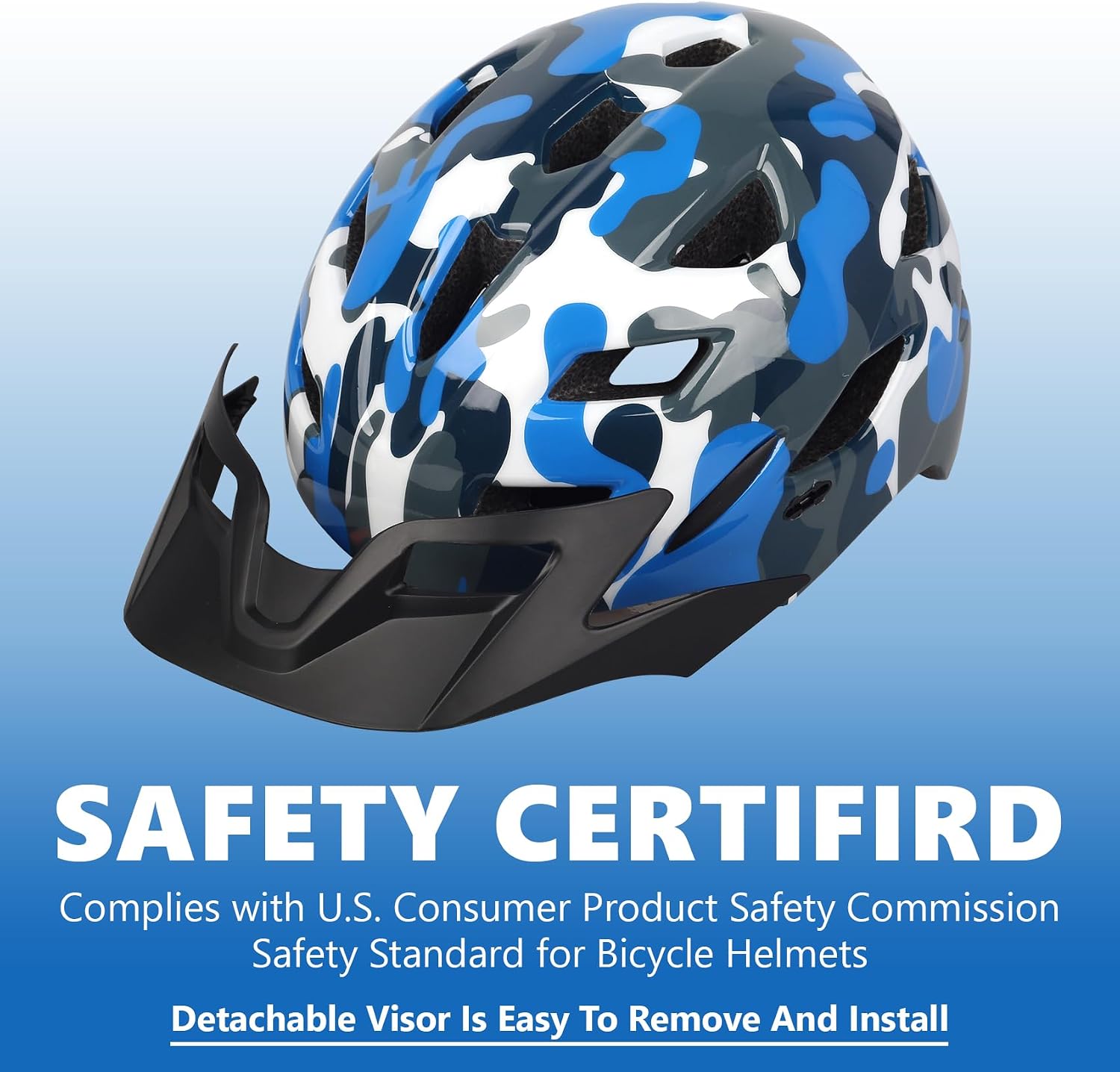 Kids Bike Helmet with LED Light for Youth Teen Toddler Boys Girls