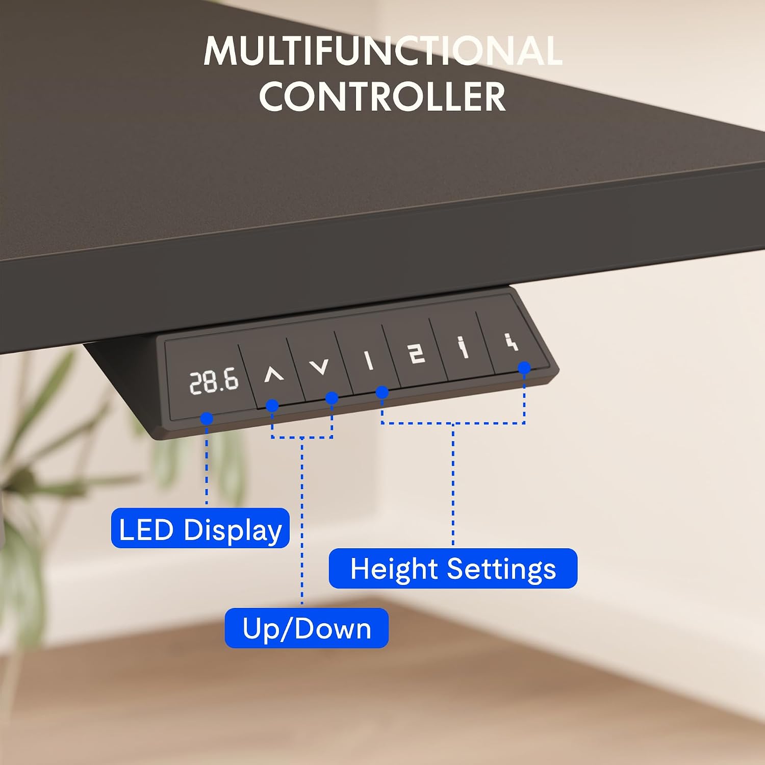 FLEXISPOT EN2 48"x24" Standing Desk with Power Strip Bundle, Black