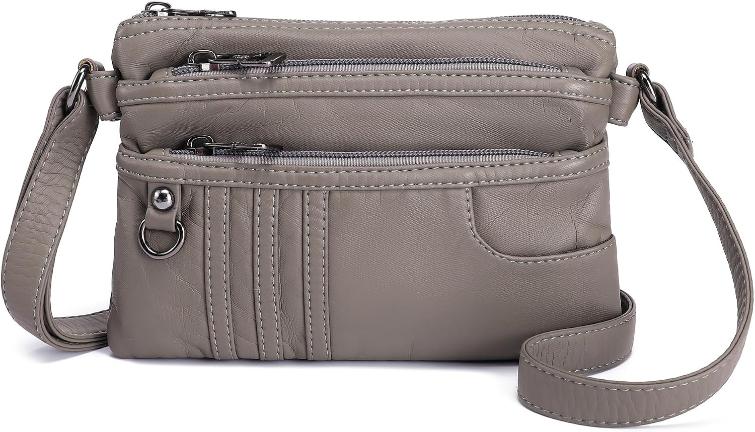 MINICAT Multi Pocket Small Crossbody Purses for Women Everyday Shoulder Bag | Lightweight Organizer, Cross body Bag with Multiple Zipper Pockets, Vegan Leather, Phone Purse for Travel Casual Daily