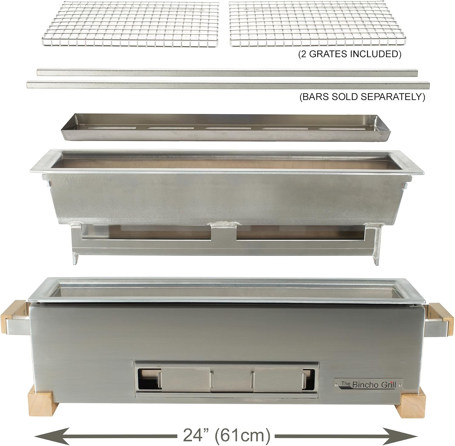 The Bincho Grill 24" Tabletop Yakitori Grill – Japanese Style Charcoal Robata BBQ – Binchotan Grill for Authentic Japanese Grilling – Made