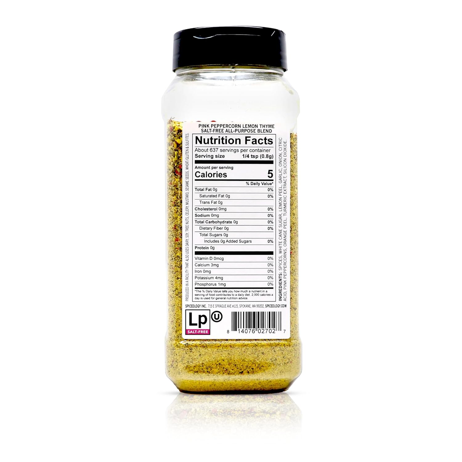 Spiceology Pink Peppercorn Lemon Thyme Seasoning, 5.4 oz | Use On: Chicken, Salmon, Shrimp, Potatoes, Butter, Vegetables, Salad Dressing, Lemon Pepper Seasoning, Vegetable Seasoning
