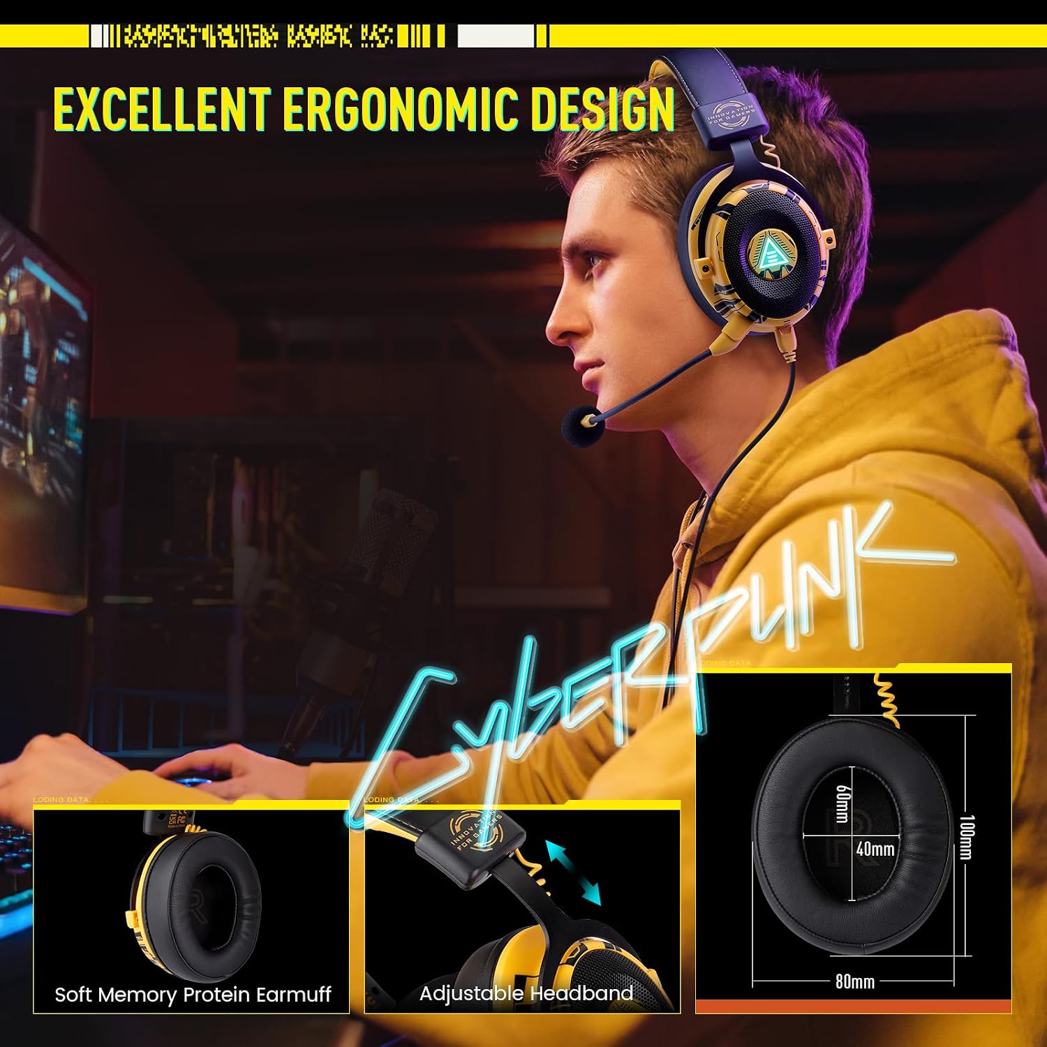 EKSA E900 Pro USB Gaming Headset for PC - Computer Headset with Detachable Noise Cancelling Mic, 7.1 Surround Sound, 50MM Driver - Headphones with Microphone for PS4/PS5, Xbox One, Laptop, Office | Computer Headset with Detachable Noise Cancelling Mic, H…