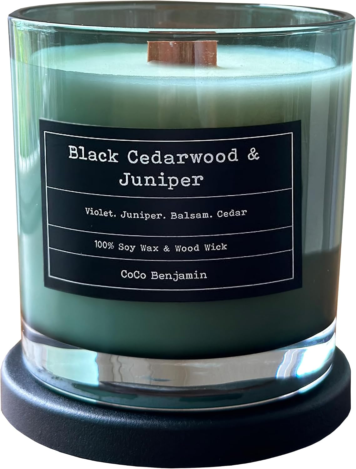100% Natural Soy Wax Candle by CoCo Benjamin - Highly Scented & Hand-Poured Luxury Candle ((Majestic Balsam Fir Trees) - Clean Burning Cotton Wick