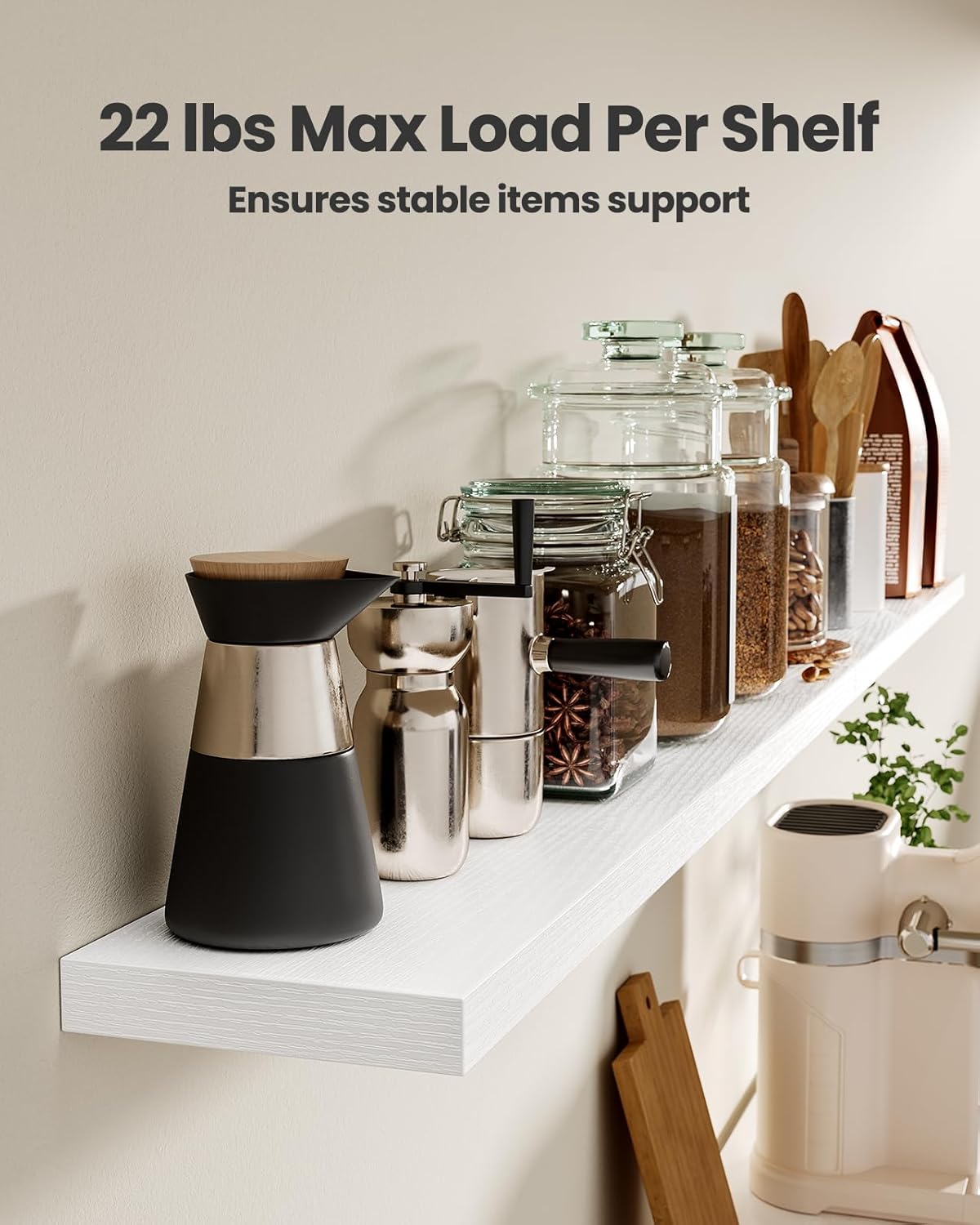 AMADA HOMEFURNISHING Floating Shelves, Wall Shelves for Bathroom/Living Room/Bedroom/Kitchen Decor