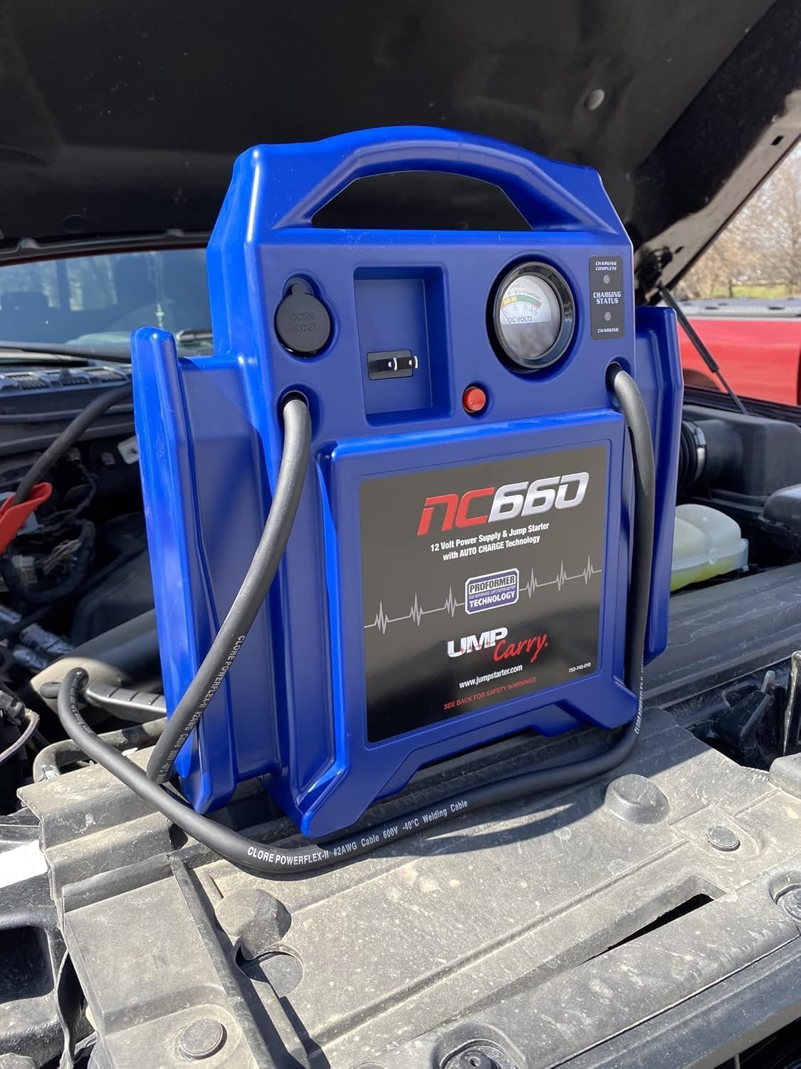 MICRO TEC JNC660 Portable Vehicle Starting Unit 1700 Peak Amps - 2 Pack | Portable 1700-peak-amp vehicle starting unit with heavy-duty clamps
