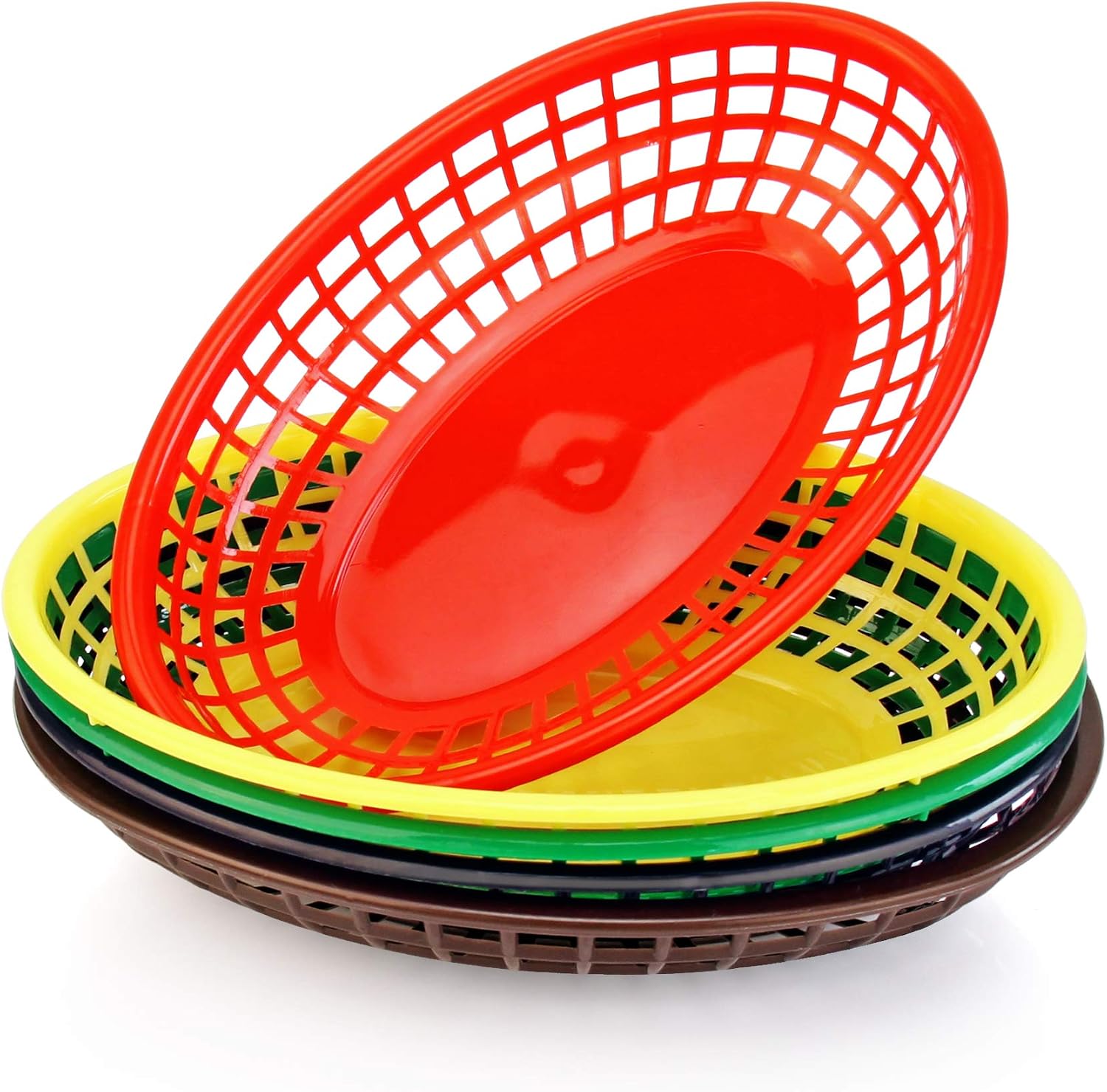New Star Foodservice Fast Food Baskets, 9 1/4 x 6 Inch Oval, Set of 36, Brown