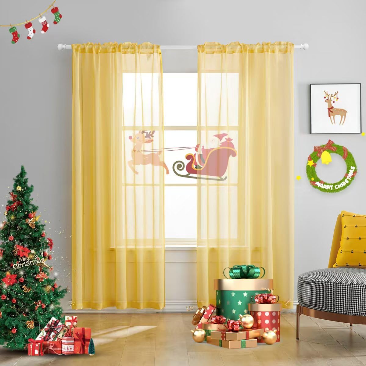 Off White Semi Sheer Curtains 72 Inches Long Faux Linen Off White Sheers Curtain for Bedroom Living Room Girls Kids Room 2 Panels 52x72 Inch Length