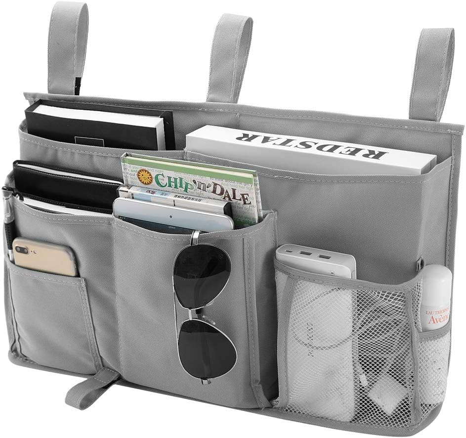 Bseash Bunk Bed Organizer, Bedside Caddy Hanging Bed Organizer Storage Bag 8 Pockets, for College Dorm Rooms Bed, Hospital Bed, Baby Bed Rails