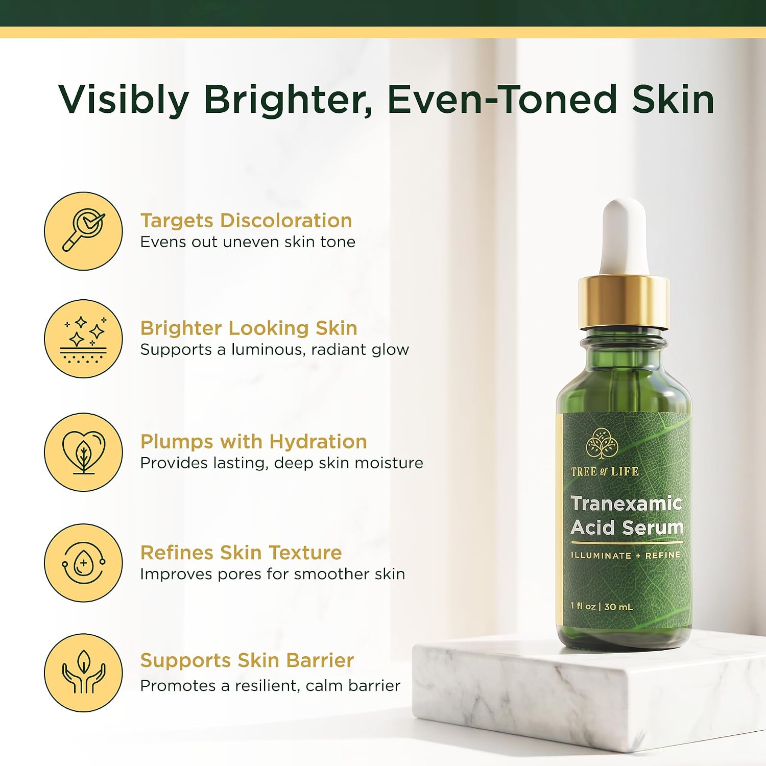 Tree of Life Vitamin C Serum for Face - Brightening and Hydrating Face Oil for Dark Spots and Fine Lines - Suitable for Sensitive Skin - Dermatologist Tested Skin Care - 1 Fl Oz | Brightening Vitamin C serum for face. Hydrating face oil that targets dark…
