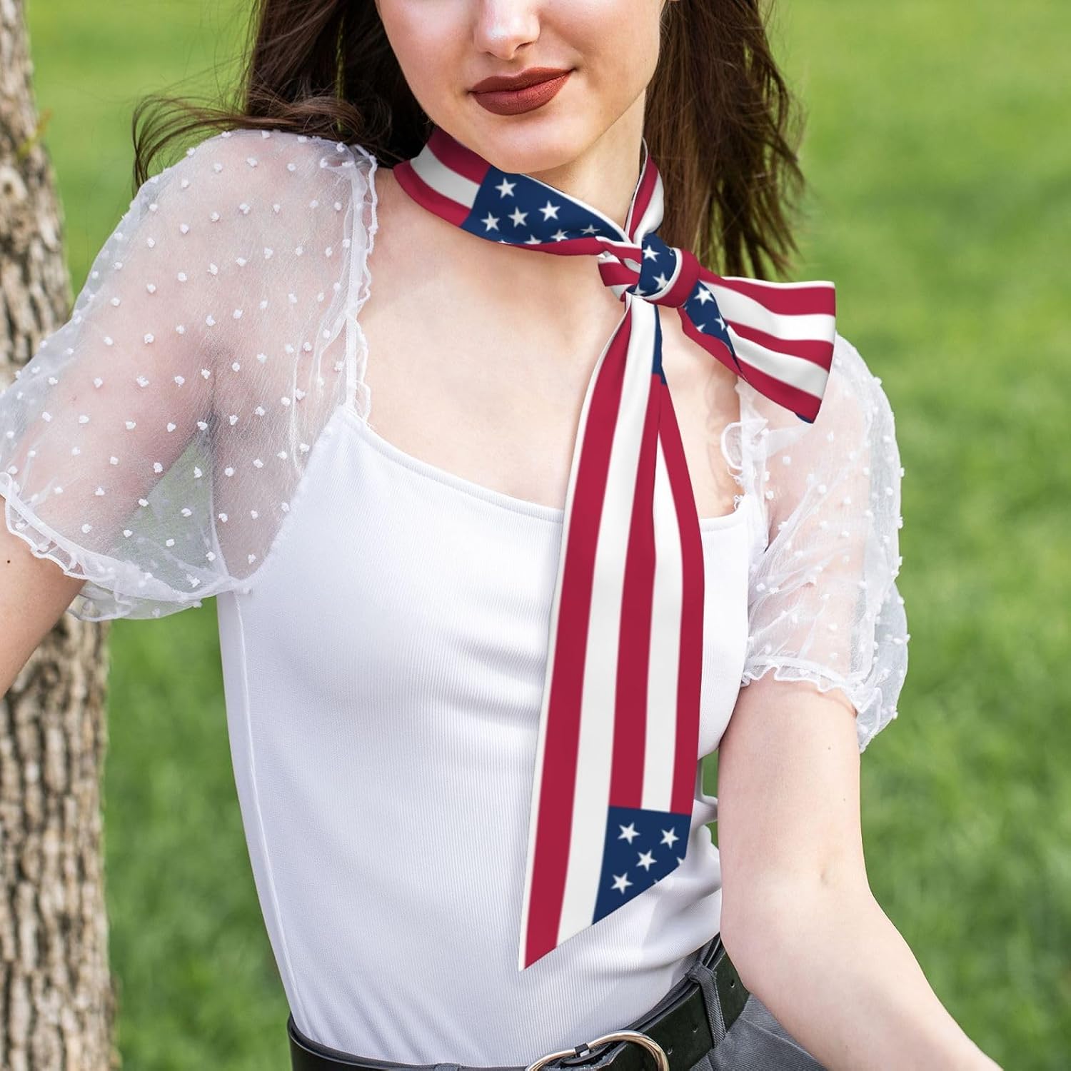 Country Flag Scarf For Women, Multi‑purpose Ribbon, Fashion Neck Hair Handbag Accessory, Versatile Bandana Headband
