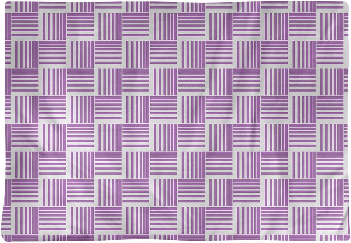 Dana Strider Classic Basketweave Stripes Table Placemat, 18 x 14, Violet
