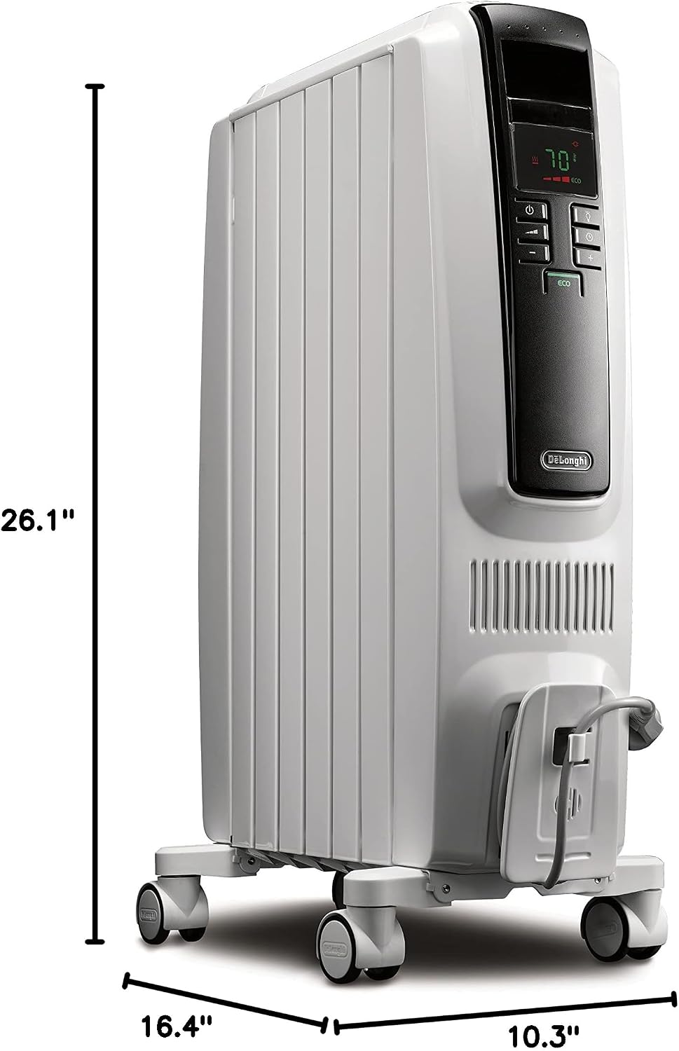 De'Longhi Dragon Digital Oil Filled Radiator Heater, 1500W Electric Space Heater for indoor use, programmable timer, Energy Saving, full room heater with safety features TRD40615E
