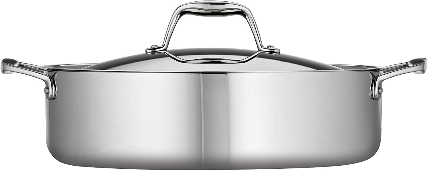 Tramontina Signature Tri-Ply Clad Stainless Steel 12-Inch Large Frying Pan | Induction-Ready Skillet, Dishwasher-Safe, NSF-Certified