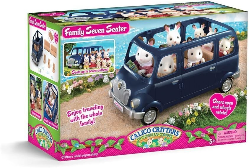 Calico Critters - Family Seven Seater Car - Family Vehicles | Buckle up the whole crew - seven seats for road trip storytelling that rolls smoothly into picnic and travel scenes, Ages 3+