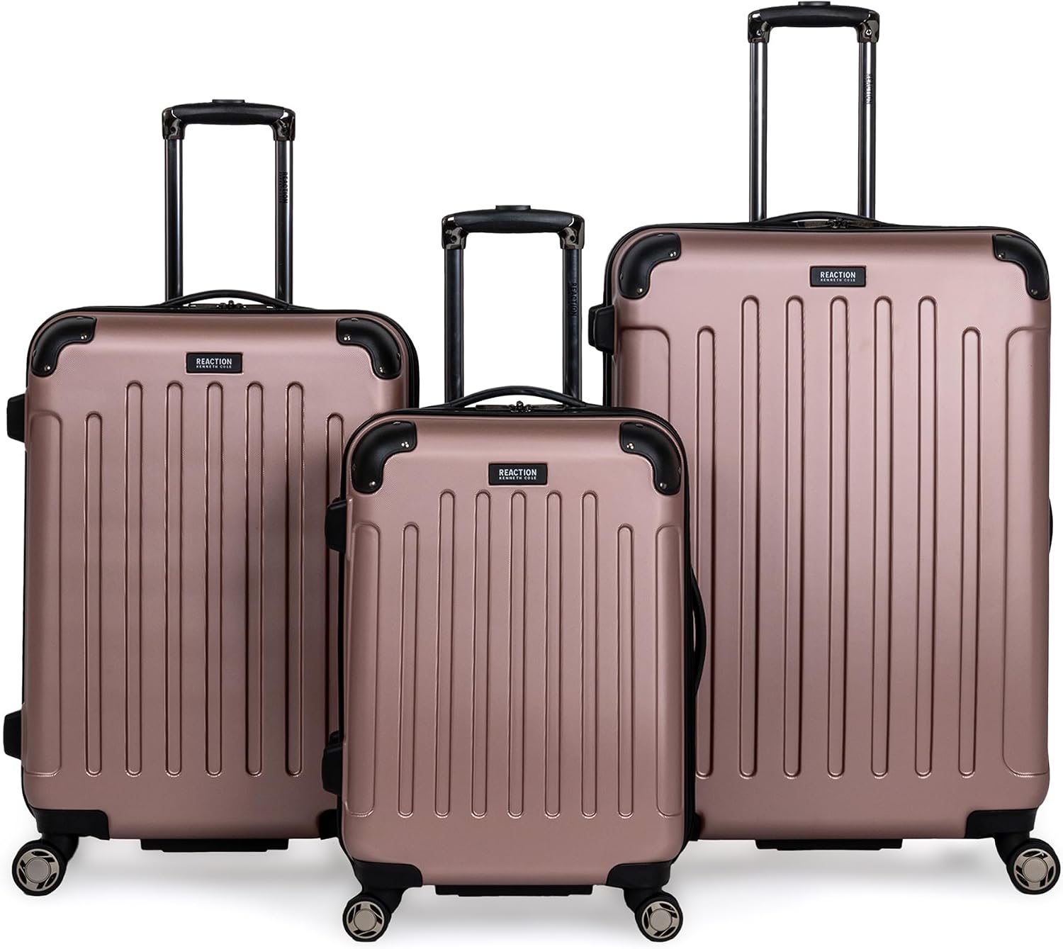 Kenneth Cole REACTION Renegade Luggage Expandable 8-Wheel Spinner Lightweight Hardside Suitcase, Champagne, 20-Inch Carry On
