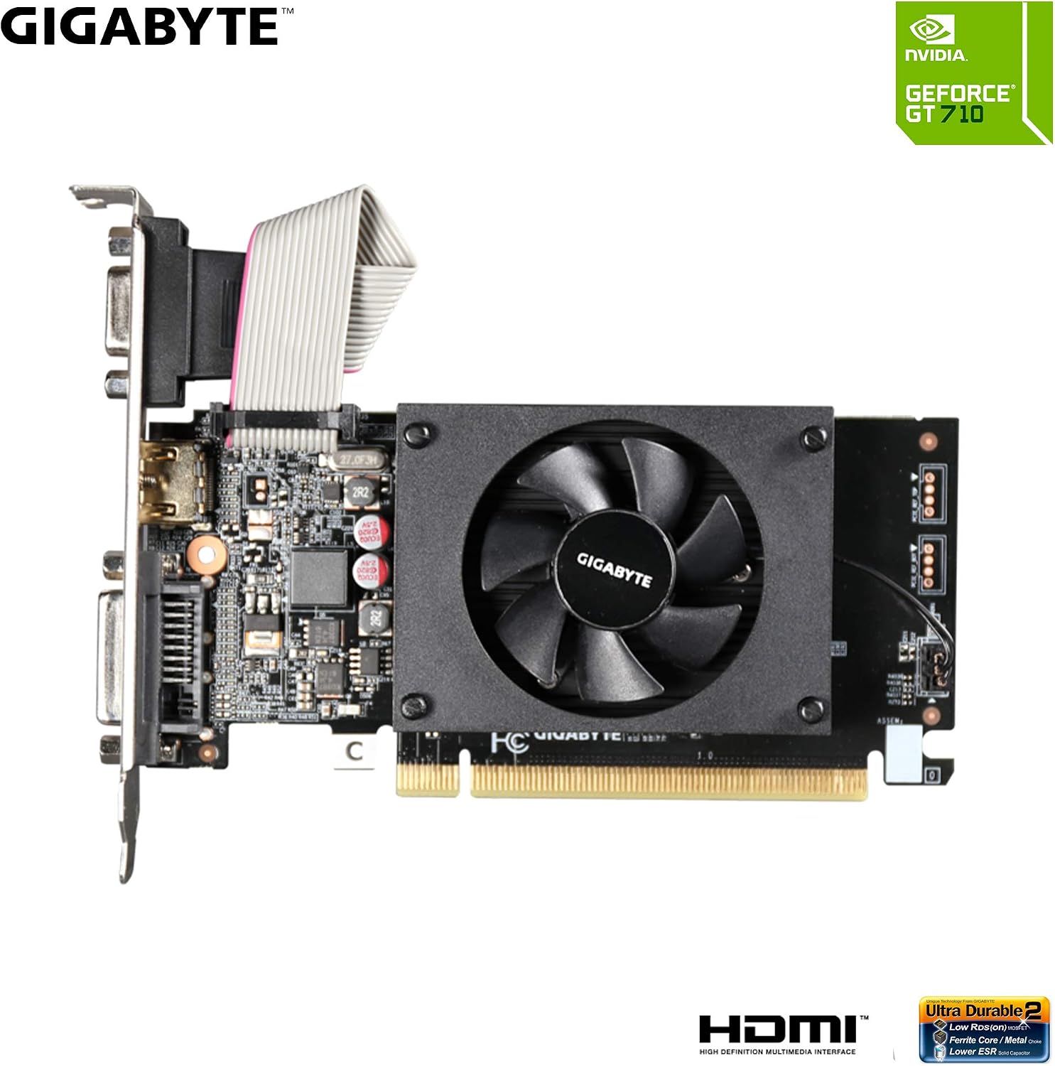 GIGABYTE 2GB RAM DDR3 SDRAM Video Graphics Cards GV-N710D3-2GL REV2.0 for Desktop