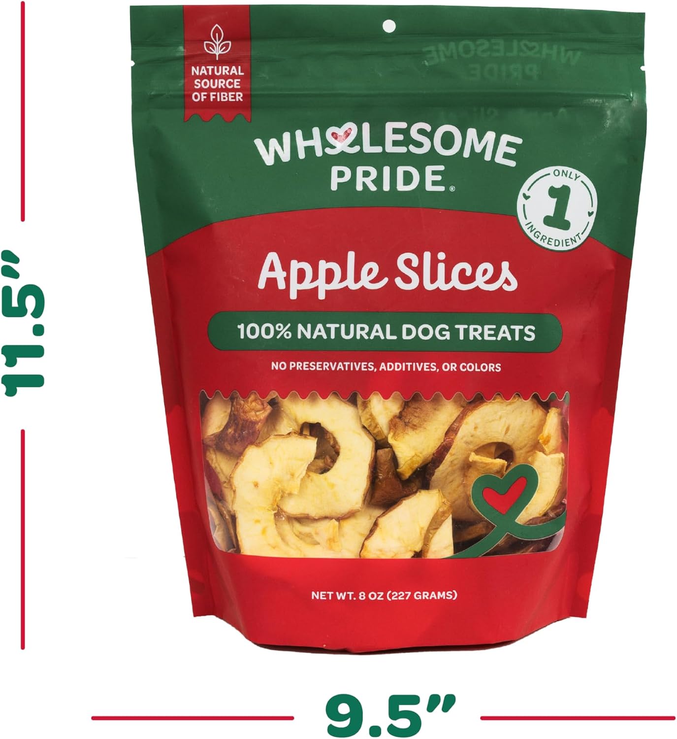 Wholesome Pride Banana Bites Dog Treats – 2-Ingredient Banana Chips for Dogs, Grain-Free, Banana & Coconut Oil, 8 oz