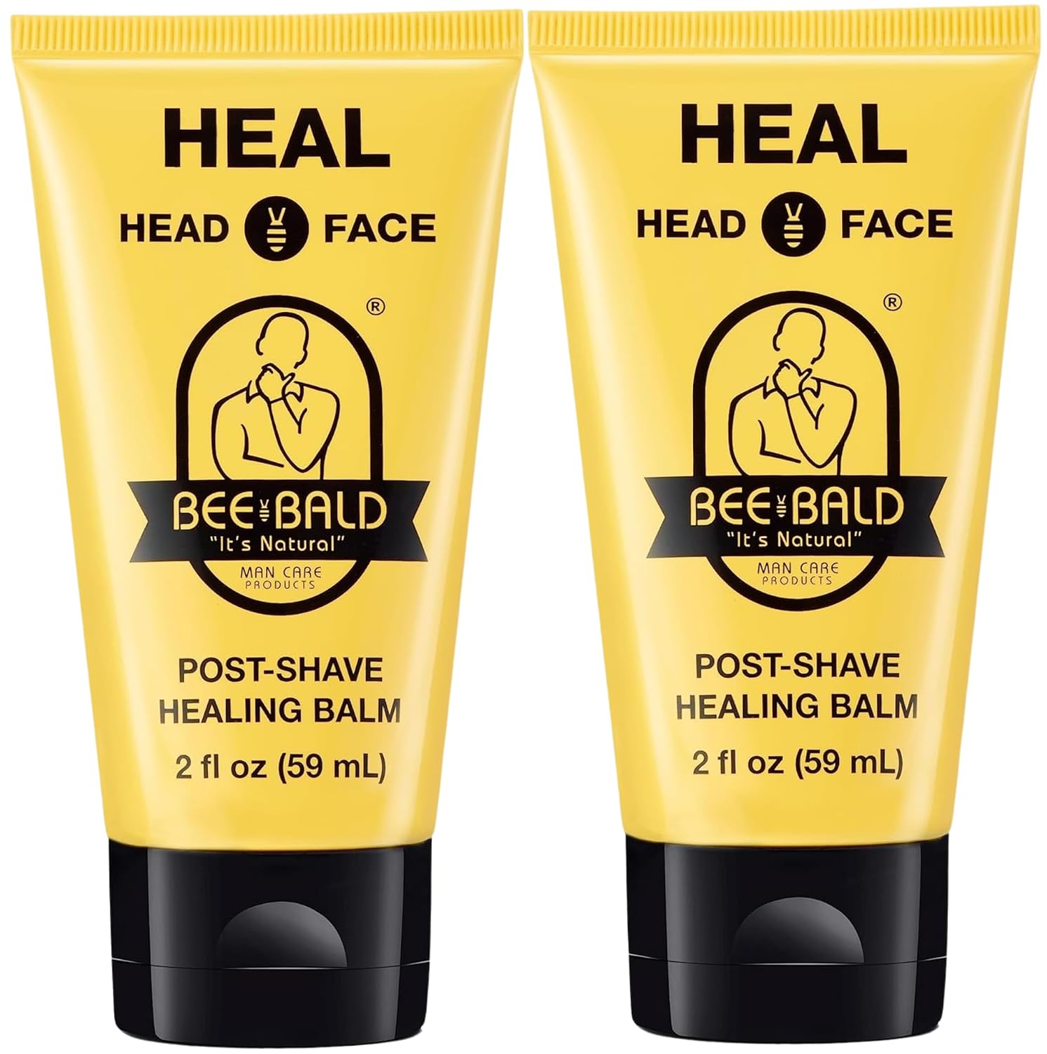 Bee Bald HEAL Aftershave for Men, Calm & Soothes, After Shave Balm, 2 fl oz | Immediately Calms & Soothes Irritated Skin. Treats Razor Burn, Redness, Bumps on Head or Face. Perfect For Sensitive Skin.