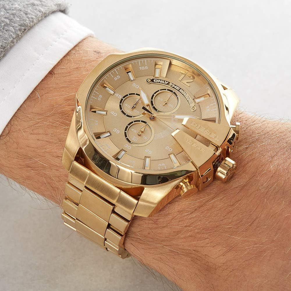 Diesel Mega Chief Watch for Men, Chronograph Men's Watch