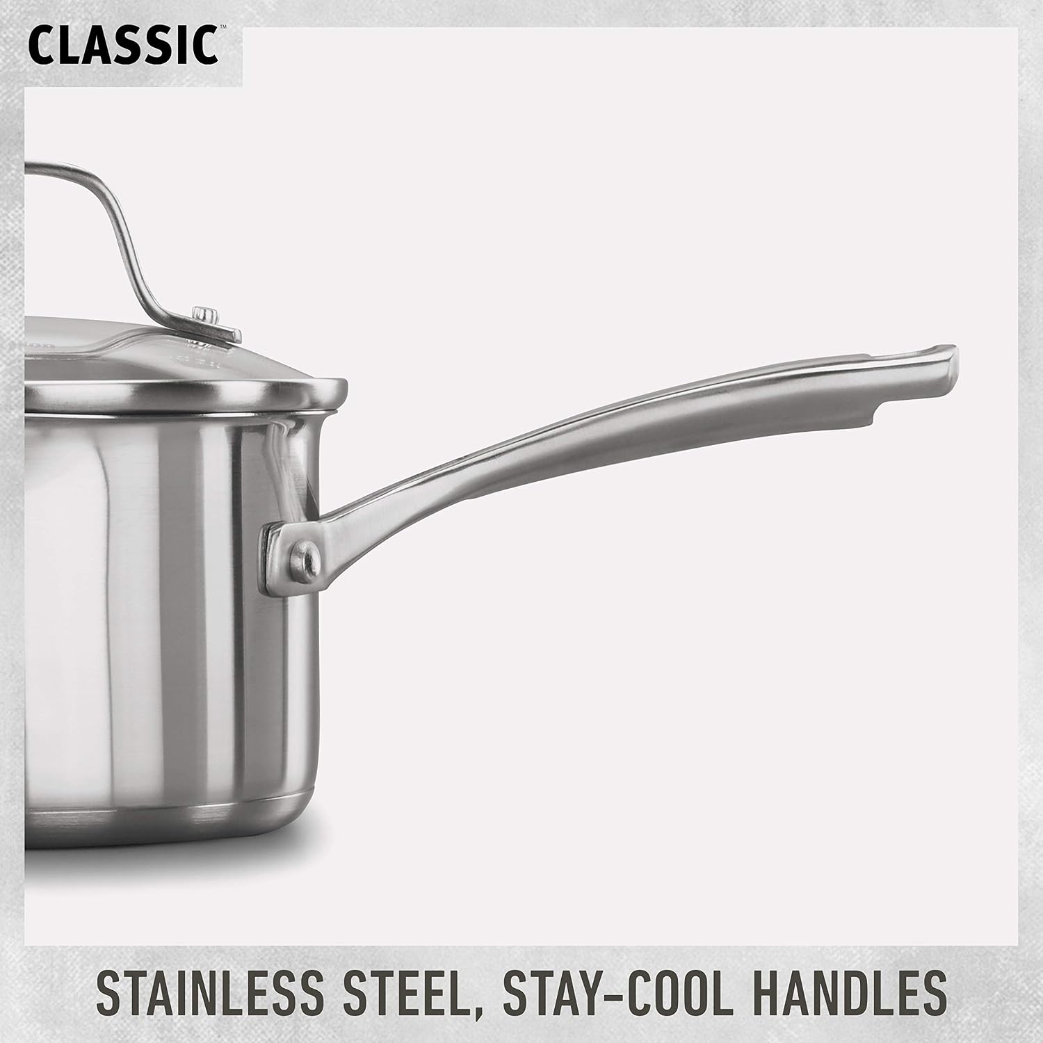 Calphalon Classic Stainless Steel Sauce Pan, 3.5-Quart, Impact-Bonded Aluminum Base, Stay-Cool Handles