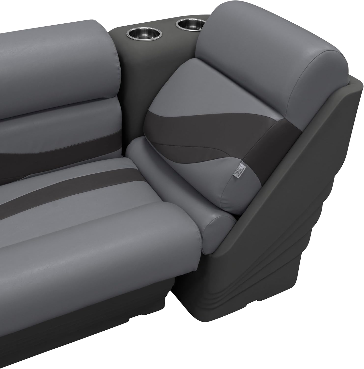 Wise BM13006L-986 Premier Series Pontoon Left Lean Back Recliner, Platinum/Spectra Navy/Cobalt