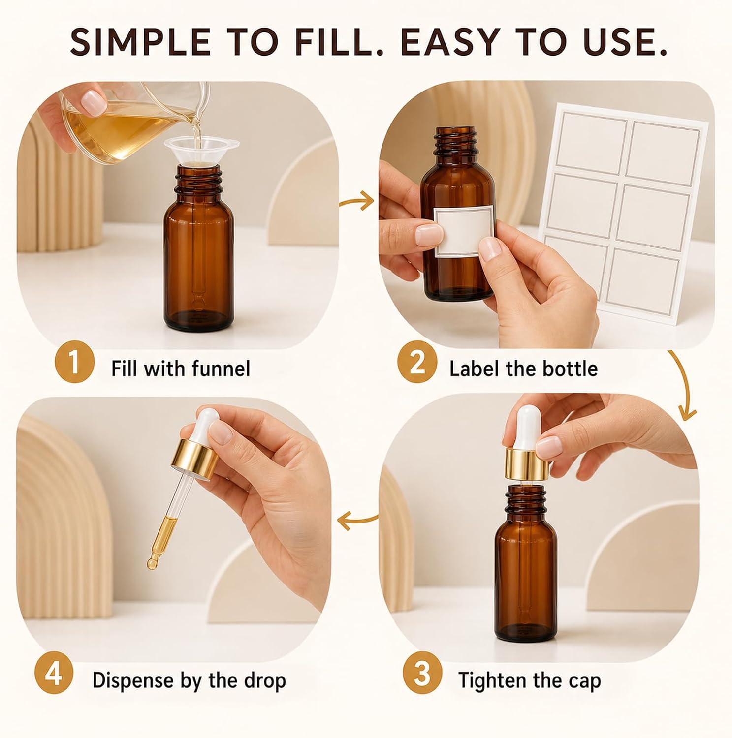 PrettyCare Glass Eye Dropper Bottles 99 Pack