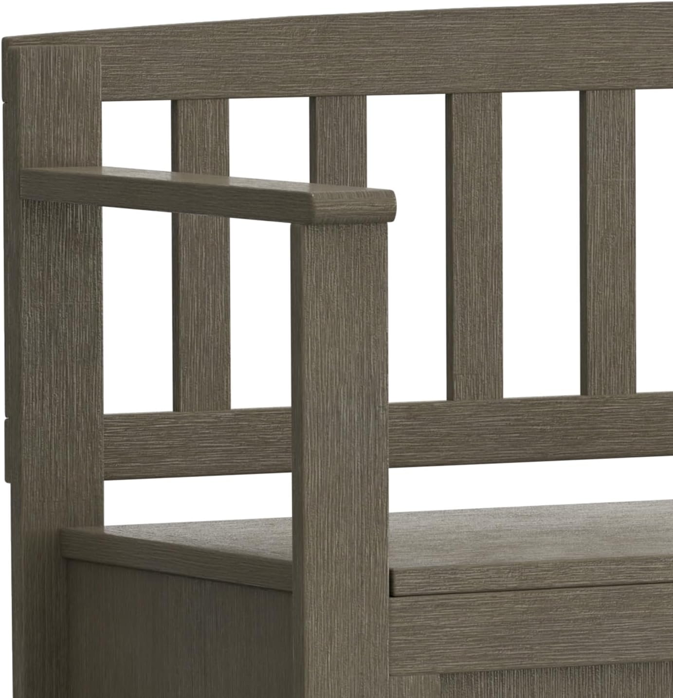 SIMPLIHOME Connaught 30" Wide Solid Wood Storage Bench in Chestnut Brown | Contemporary entryway bench with lift-up lid and hidden storage; mudroom, hallway, foyer, or shoe bench.