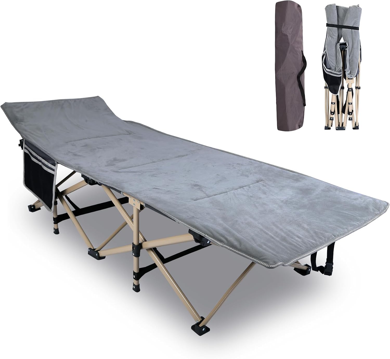 REDCAMP Oversized Camping Cots for Adults 500lbs, 33.5'' Extra Wide Tall Sleeping Cots Heavy Duty, XL Cots Portable for Outdoor Indoor Office