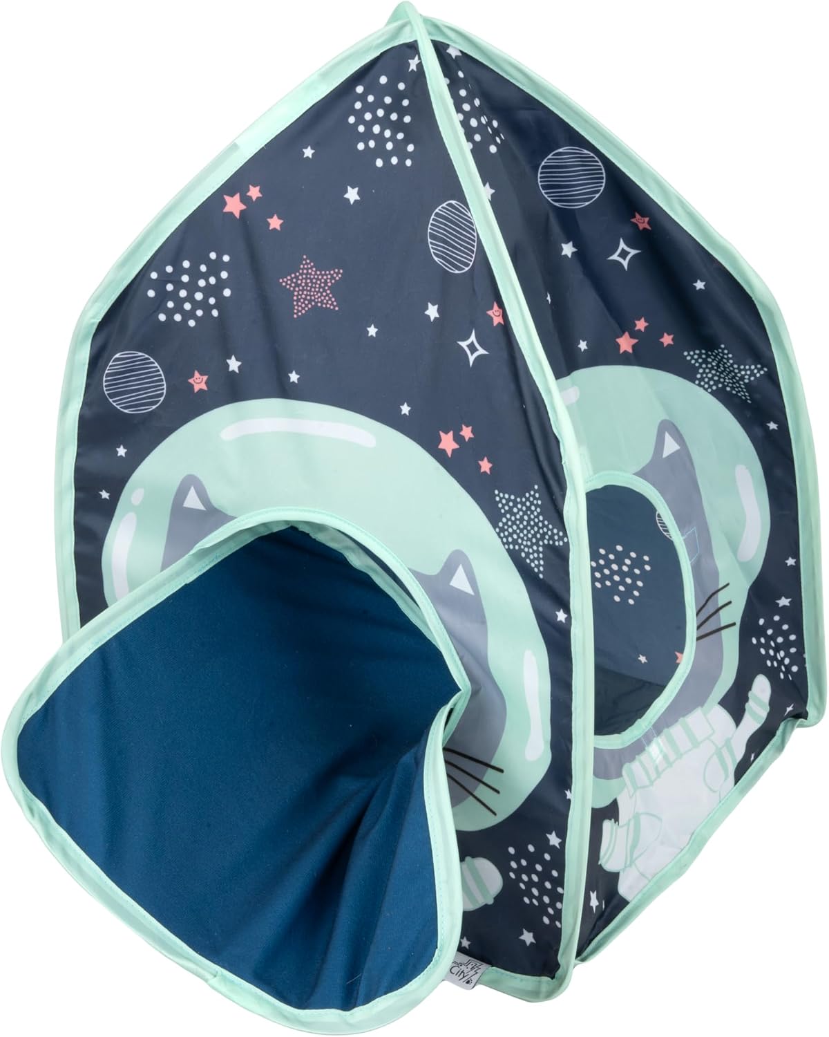 Kitty City Safari Jungle Pop-Up Cat Cube, Collapsible Indoor Cat Hideout & Play Cube with Peekaboo Openings, Easy Storage, 15” x 15” x 15”