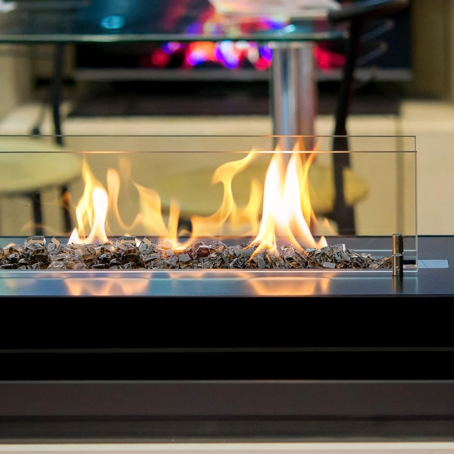 Onlyfire 10 lbs Fire Glass Rocks for Gas Propane Fire Pit and Fireplace